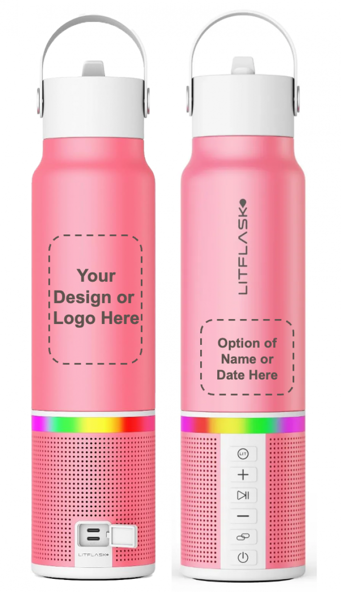 Pink LITFLASK with Engraving